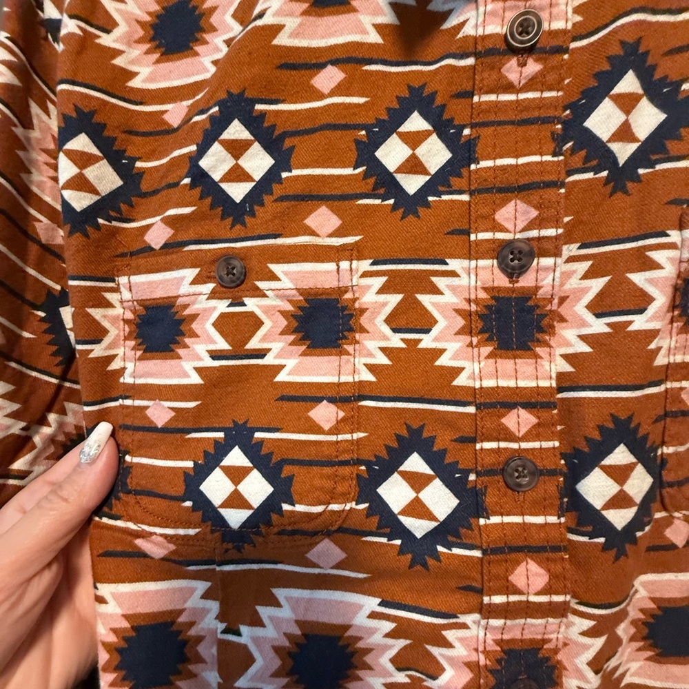 Duluth Pattern Shirt - Brown and Blue Size XL NWT - Picture 3 of 5
